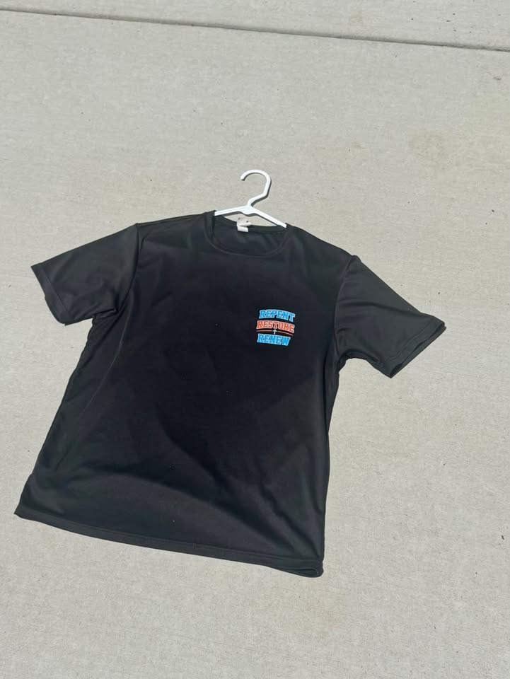 Repent Restore Renew tee front